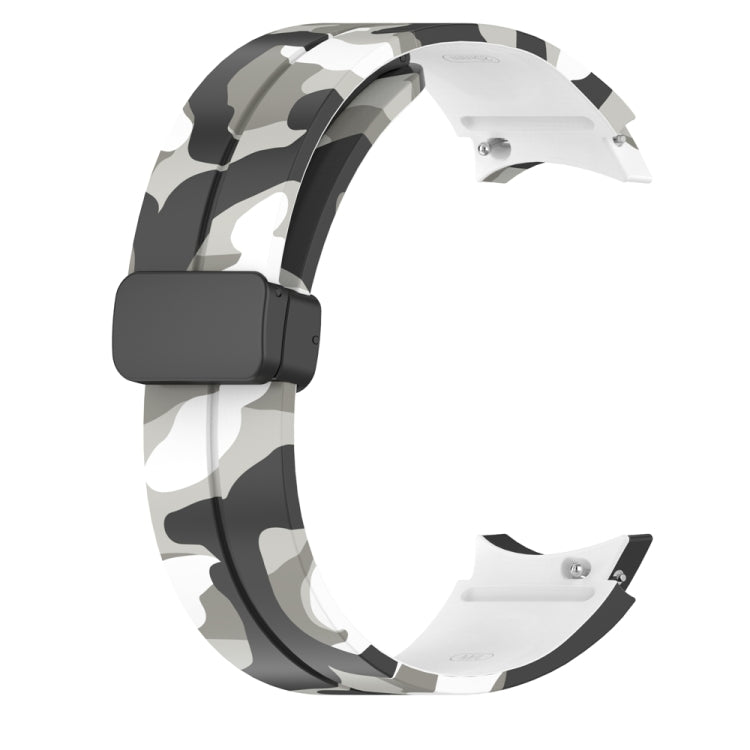 For Samsung Galaxy Watch5 / 5 Pro / Watch 4 / 4 Classic Magnetic Clasp Camouflage Silicone Watch Band