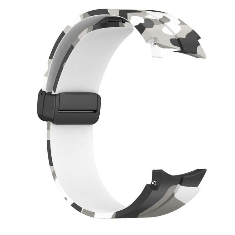 For Samsung Galaxy Watch5 / 5 Pro / Watch 4 / 4 Classic Magnetic Clasp Camouflage Silicone Watch Band
