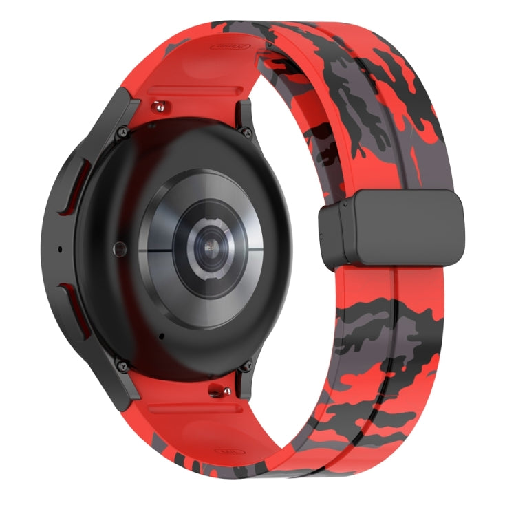 For Samsung Galaxy Watch5 / 5 Pro / Watch 4 / 4 Classic Magnetic Clasp Camouflage Silicone Watch Band