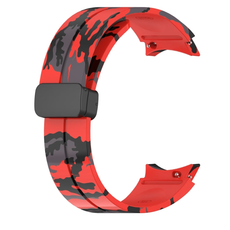 For Samsung Galaxy Watch5 / 5 Pro / Watch 4 / 4 Classic Magnetic Clasp Camouflage Silicone Watch Band