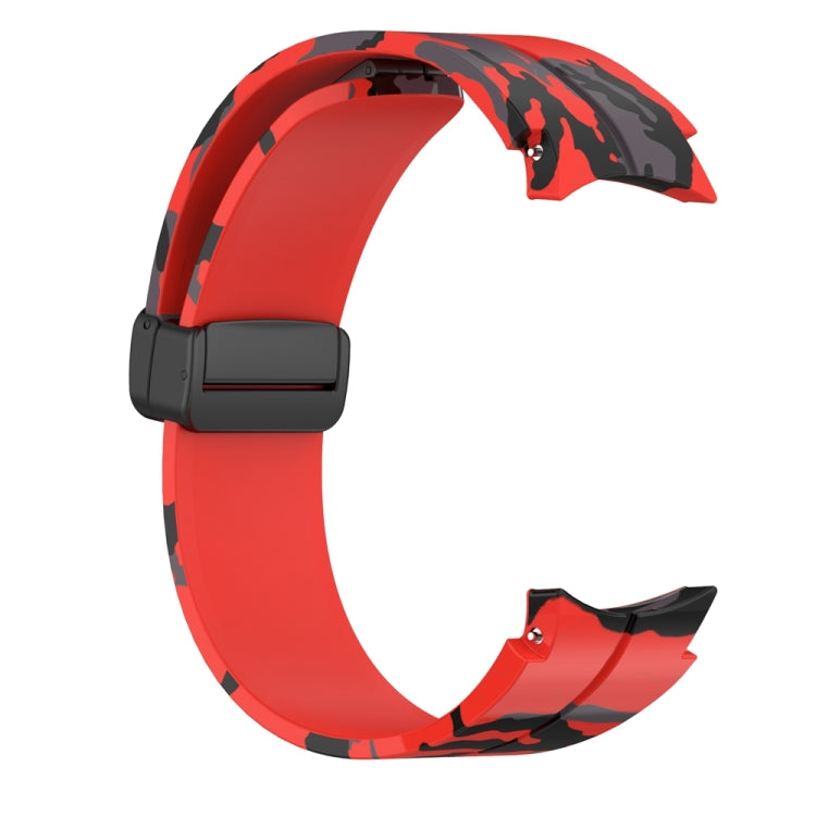 For Samsung Galaxy Watch5 / 5 Pro / Watch 4 / 4 Classic Magnetic Clasp Camouflage Silicone Watch Band