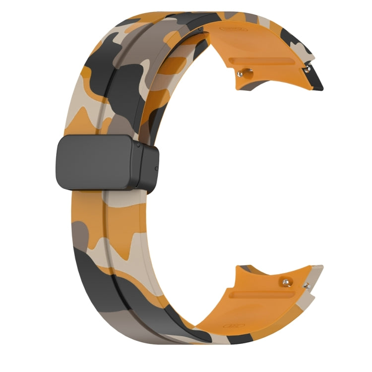 For Samsung Galaxy Watch5 / 5 Pro / Watch 4 / 4 Classic Magnetic Clasp Camouflage Silicone Watch Band