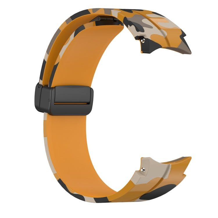 For Samsung Galaxy Watch5 / 5 Pro / Watch 4 / 4 Classic Magnetic Clasp Camouflage Silicone Watch Band