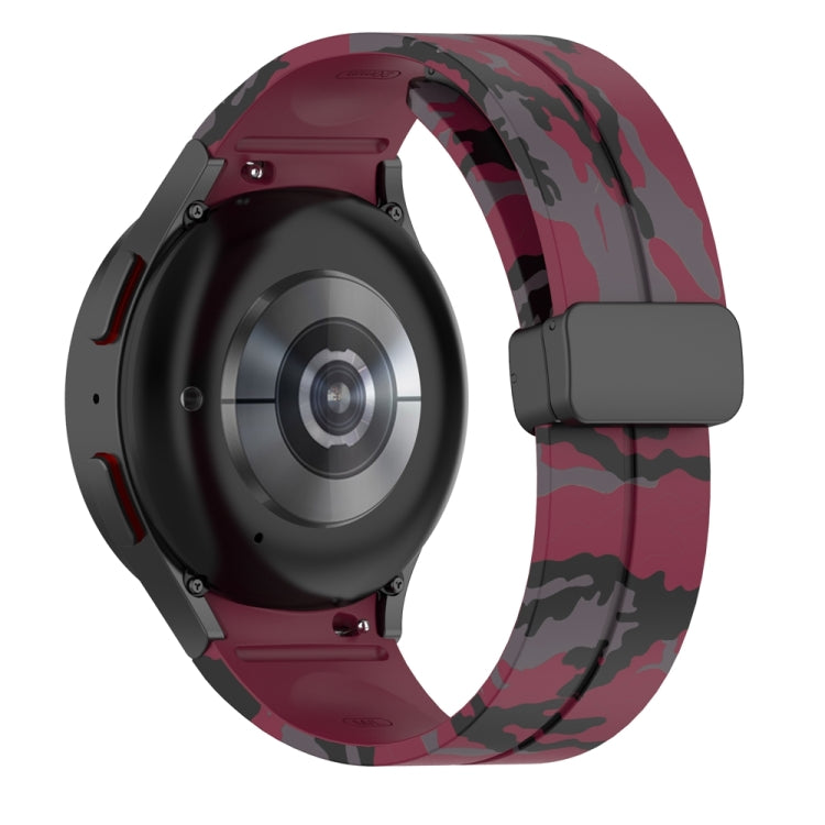 For Samsung Galaxy Watch5 / 5 Pro / Watch 4 / 4 Classic Magnetic Clasp Camouflage Silicone Watch Band