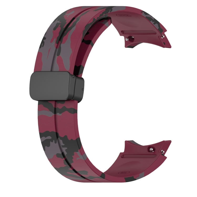 For Samsung Galaxy Watch5 / 5 Pro / Watch 4 / 4 Classic Magnetic Clasp Camouflage Silicone Watch Band