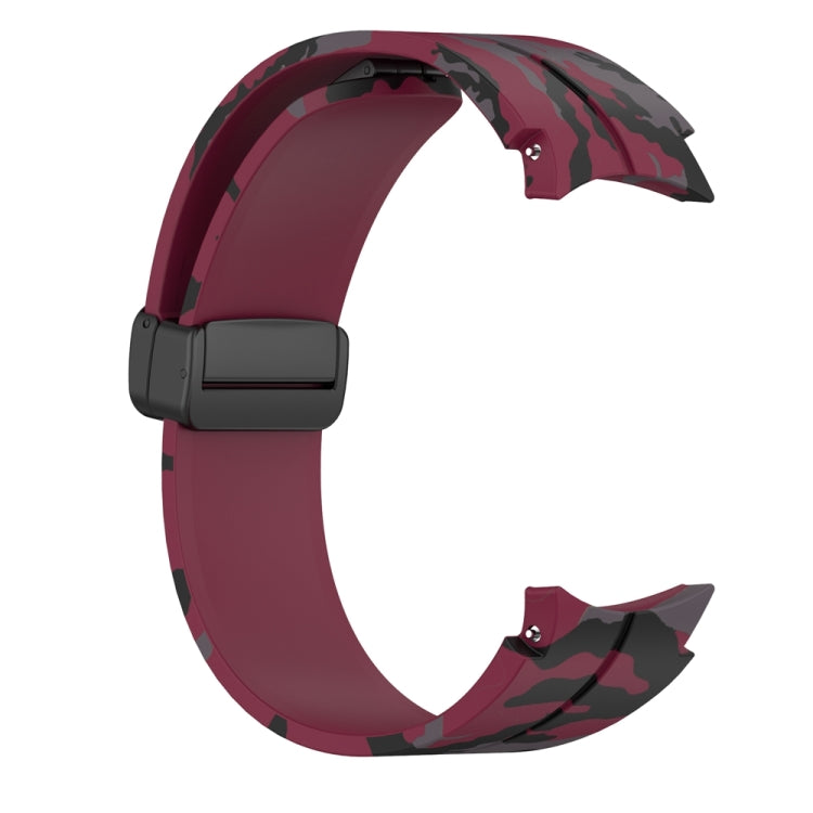 For Samsung Galaxy Watch5 / 5 Pro / Watch 4 / 4 Classic Magnetic Clasp Camouflage Silicone Watch Band