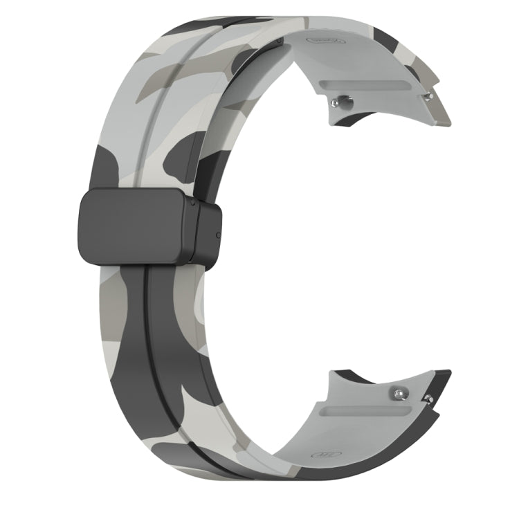 For Samsung Galaxy Watch5 / 5 Pro / Watch 4 / 4 Classic Magnetic Clasp Camouflage Silicone Watch Band
