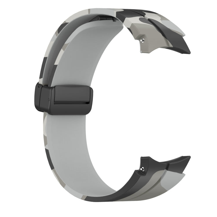 For Samsung Galaxy Watch5 / 5 Pro / Watch 4 / 4 Classic Magnetic Clasp Camouflage Silicone Watch Band