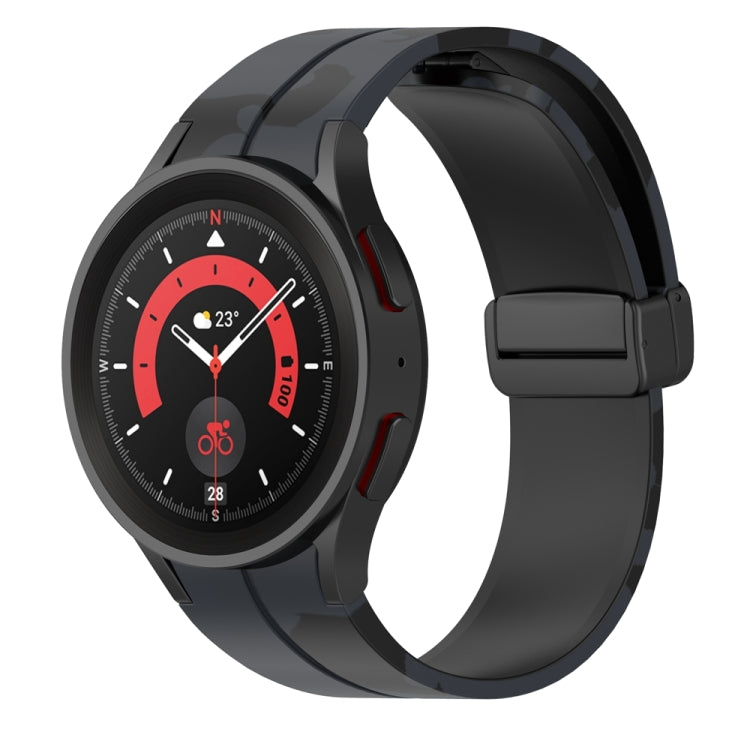 For Samsung Galaxy Watch5 / 5 Pro / Watch 4 / 4 Classic Magnetic Clasp Camouflage Silicone Watch Band