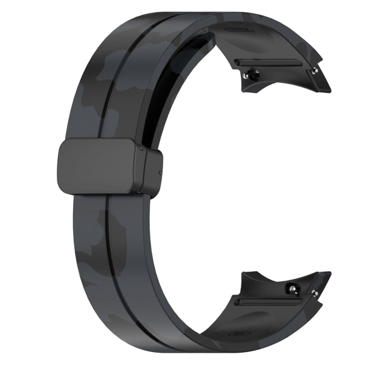 For Samsung Galaxy Watch5 / 5 Pro / Watch 4 / 4 Classic Magnetic Clasp Camouflage Silicone Watch Band