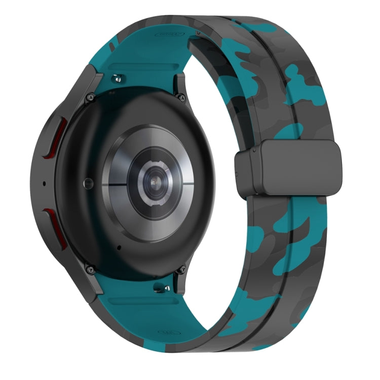For Samsung Galaxy Watch5 / 5 Pro / Watch 4 / 4 Classic Magnetic Clasp Camouflage Silicone Watch Band