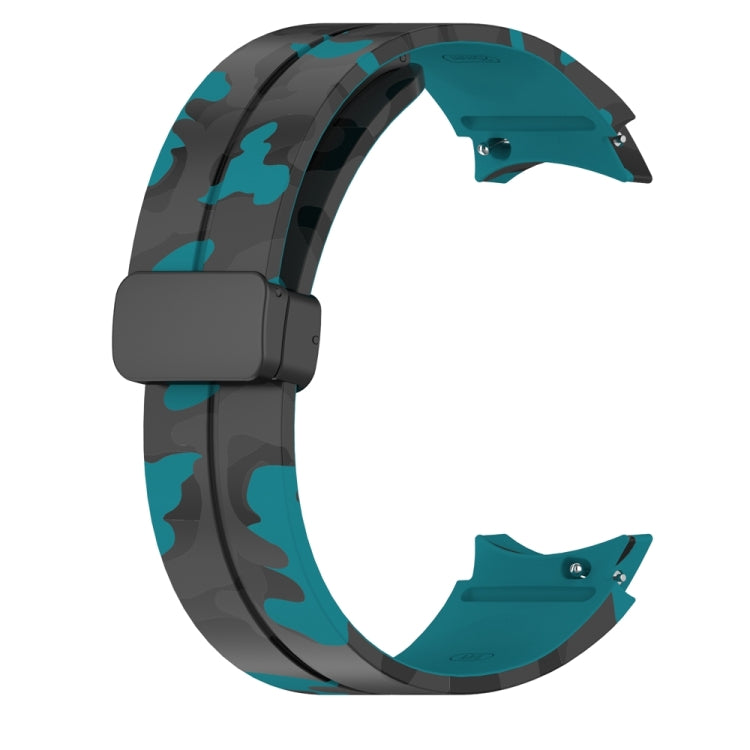 For Samsung Galaxy Watch5 / 5 Pro / Watch 4 / 4 Classic Magnetic Clasp Camouflage Silicone Watch Band