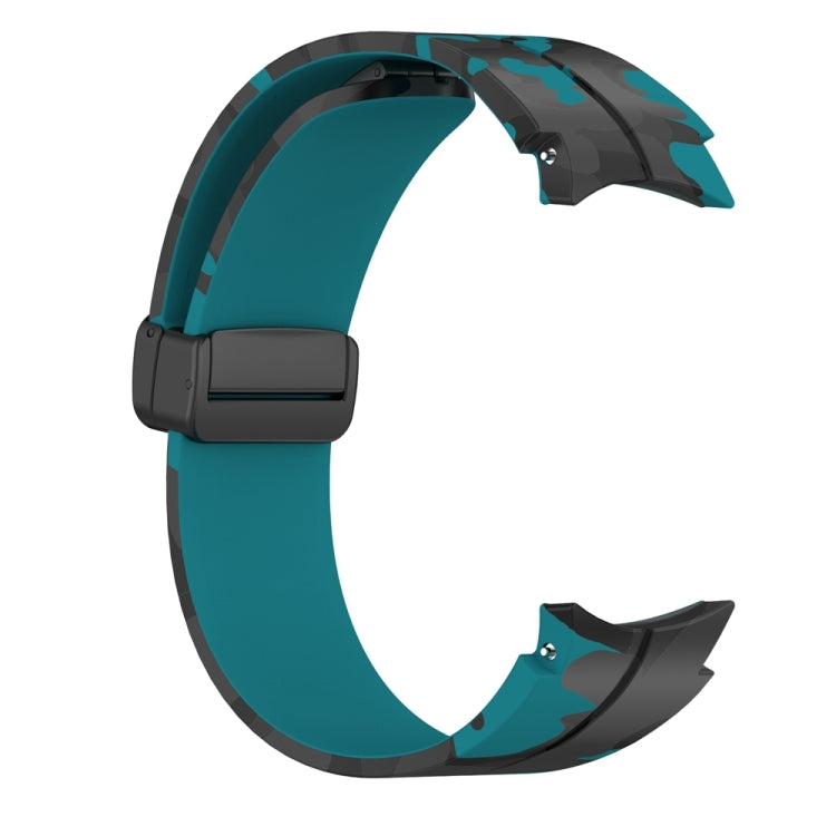 For Samsung Galaxy Watch5 / 5 Pro / Watch 4 / 4 Classic Magnetic Clasp Camouflage Silicone Watch Band