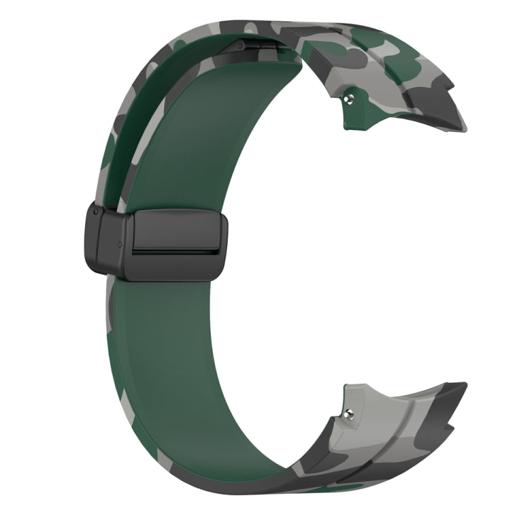 For Samsung Galaxy Watch5 / 5 Pro / Watch 4 / 4 Classic Magnetic Clasp Camouflage Silicone Watch Band