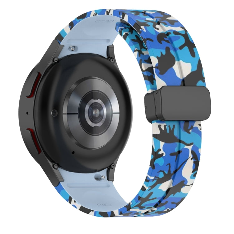 For Samsung Galaxy Watch5 / 5 Pro / Watch 4 / 4 Classic Magnetic Clasp Camouflage Silicone Watch Band