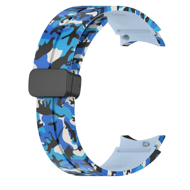 For Samsung Galaxy Watch5 / 5 Pro / Watch 4 / 4 Classic Magnetic Clasp Camouflage Silicone Watch Band