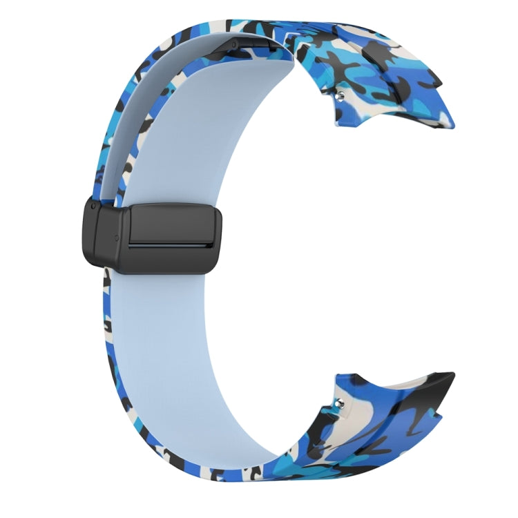 For Samsung Galaxy Watch5 / 5 Pro / Watch 4 / 4 Classic Magnetic Clasp Camouflage Silicone Watch Band