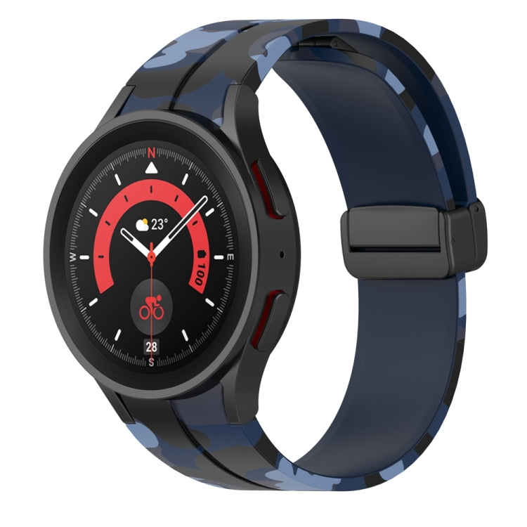 For Samsung Galaxy Watch5 / 5 Pro / Watch 4 / 4 Classic Magnetic Clasp Camouflage Silicone Watch Band