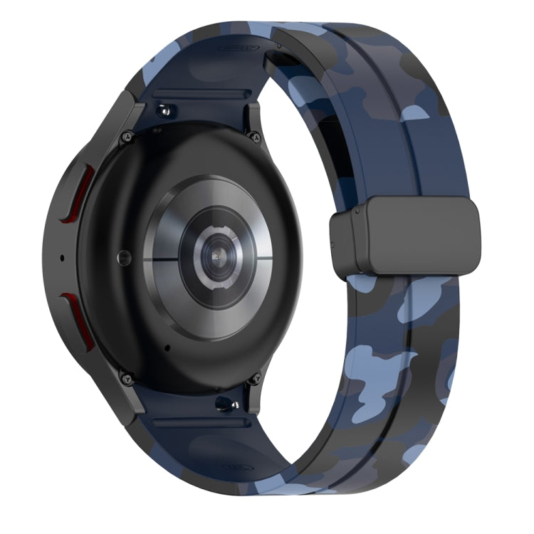 For Samsung Galaxy Watch5 / 5 Pro / Watch 4 / 4 Classic Magnetic Clasp Camouflage Silicone Watch Band