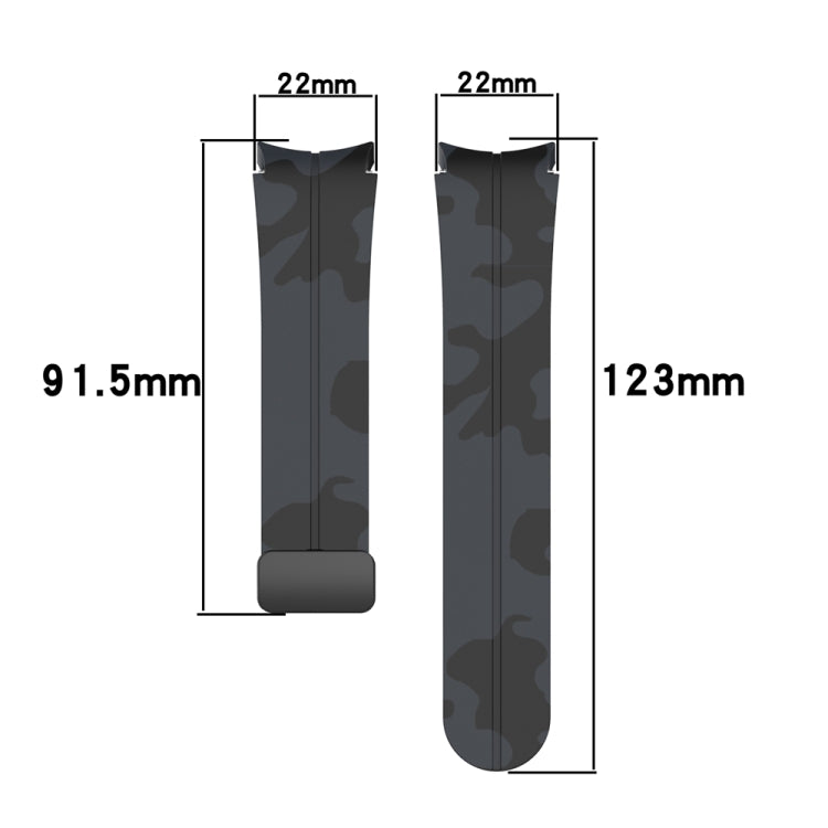 For Samsung Galaxy Watch5 / 5 Pro / Watch 4 / 4 Classic Magnetic Clasp Camouflage Silicone Watch Band