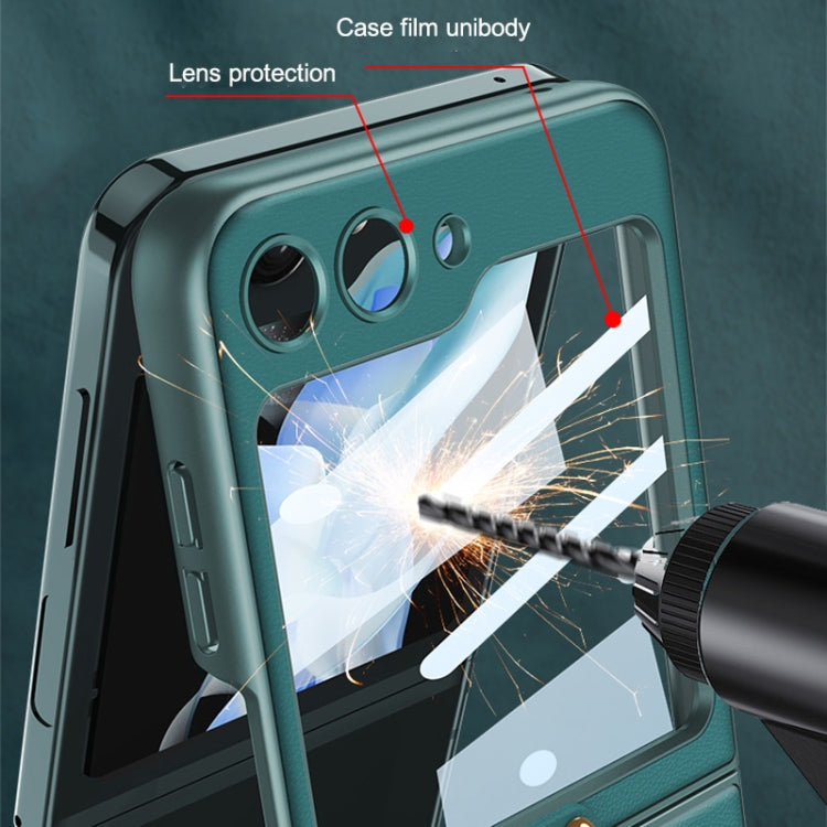 For Samsung Galaxy Z Flip5 Ultra-thin Plain Skin PC Phone Case with Ring