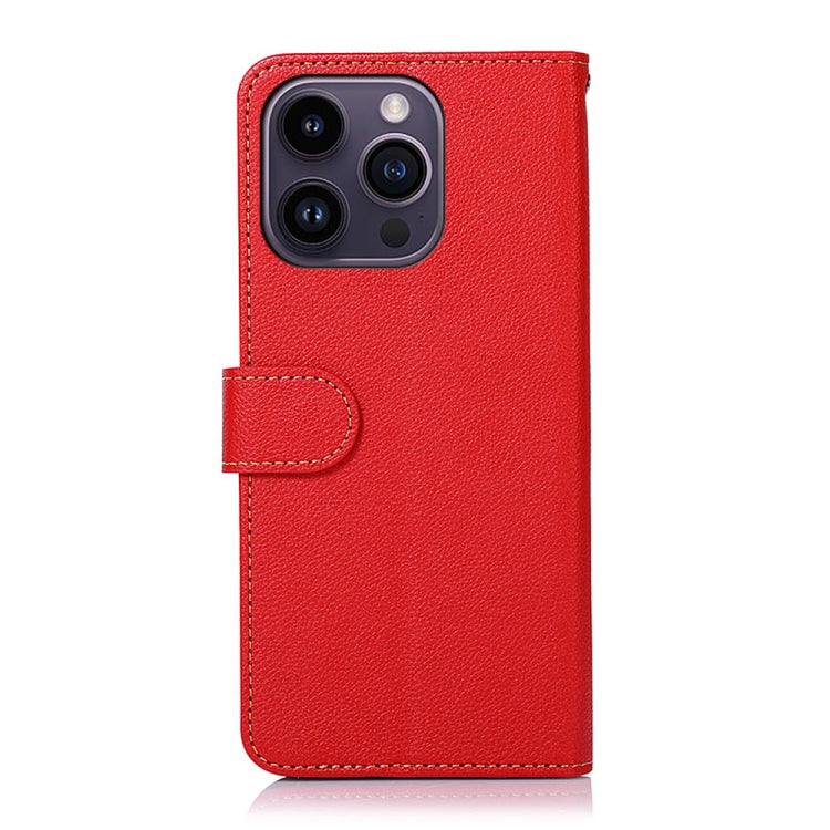For iPhone 16 Pro Max KHAZNEH Litchi Texture Leather RFID Phone Case