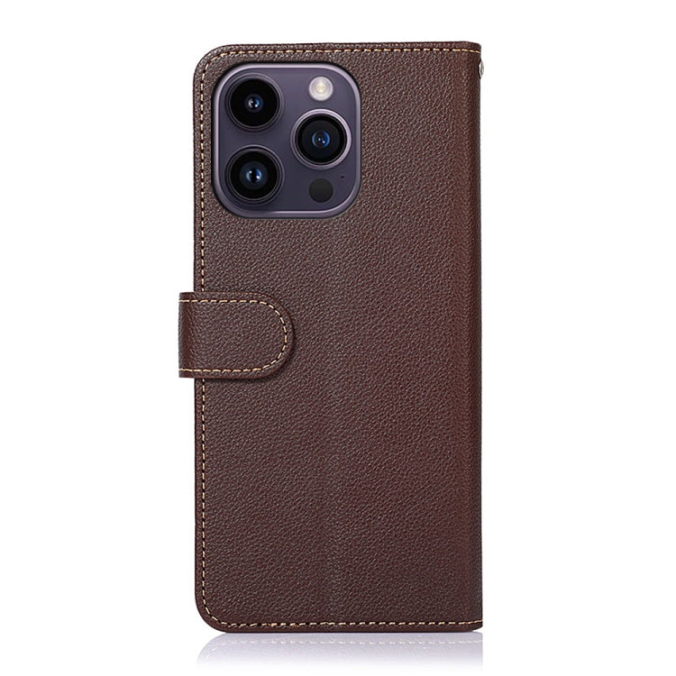 For iPhone 16 Pro Max KHAZNEH Litchi Texture Leather RFID Phone Case