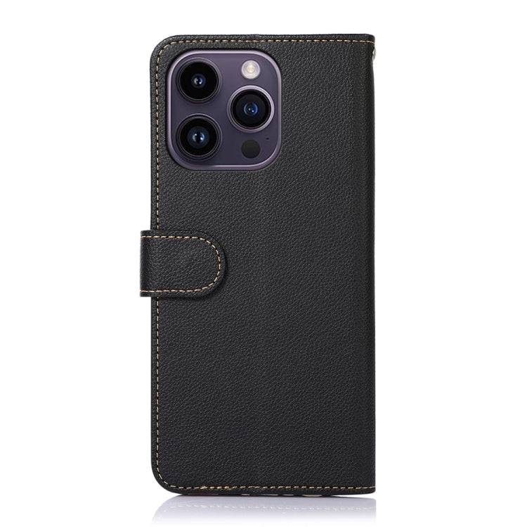 For iPhone 16 Pro KHAZNEH Litchi Texture Leather RFID Phone Case