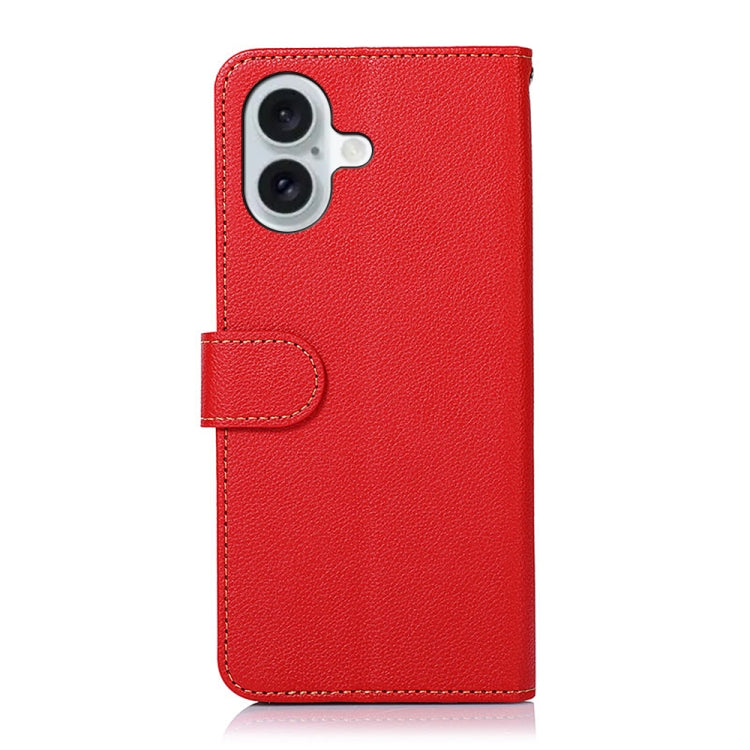 For iPhone 16 Plus KHAZNEH Litchi Texture Leather RFID Phone Case