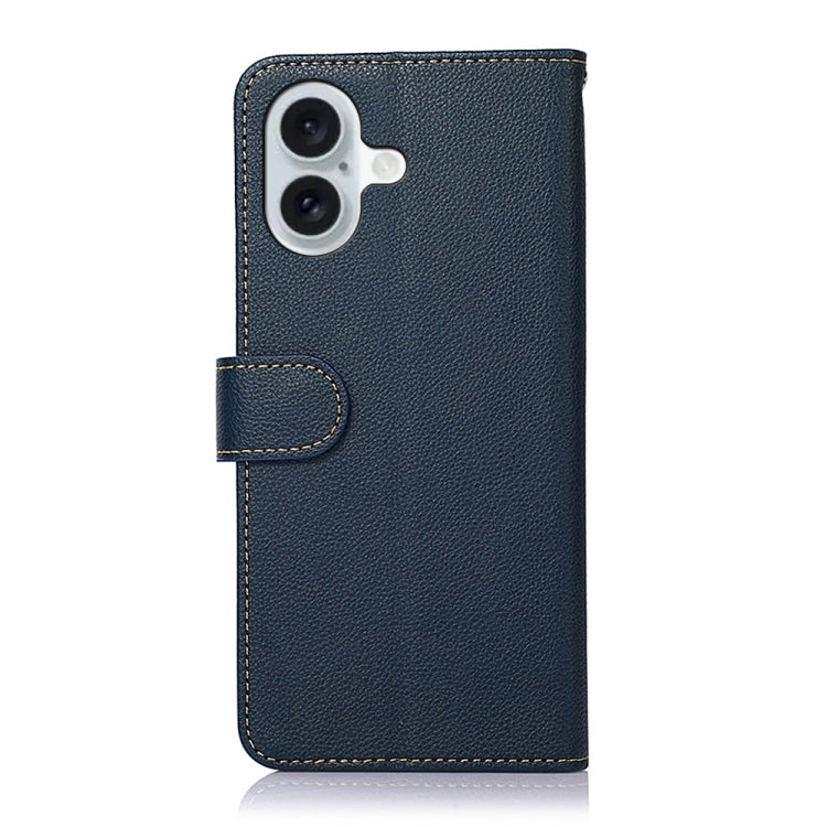 For iPhone 16 KHAZNEH Litchi Texture Leather RFID Phone Case