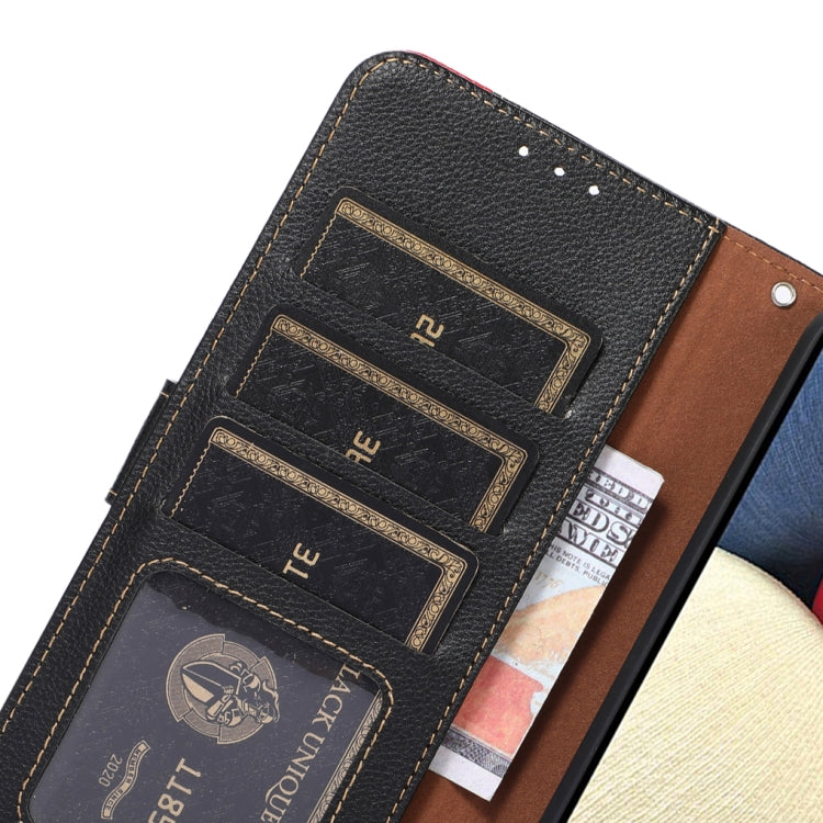 For iPhone 16e / 17e KHAZNEH Litchi Texture Leather RFID Phone Case