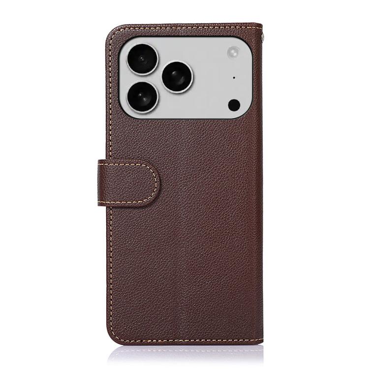 For iPhone 17 Pro KHAZNEH Litchi Texture Leather RFID Phone Case