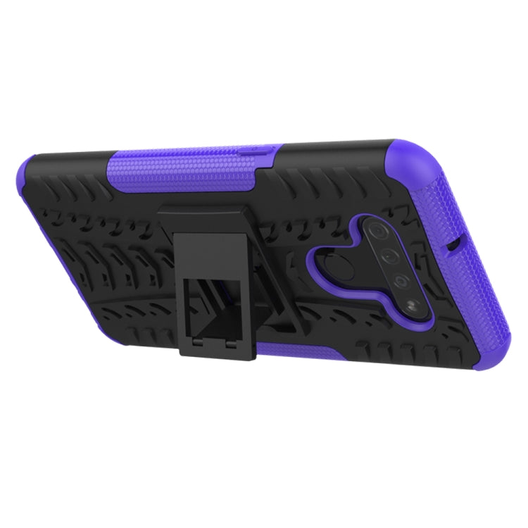 For LG K51 Tire Texture Shockproof TPU+PC Protective Case with Holder