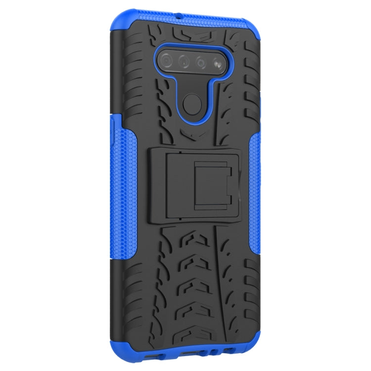 For LG K51 Tire Texture Shockproof TPU+PC Protective Case with Holder