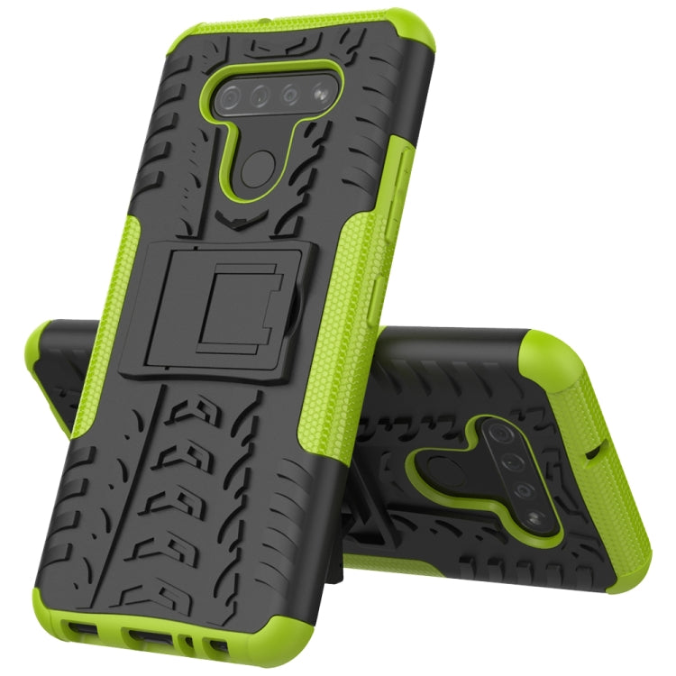 For LG K51 Tire Texture Shockproof TPU+PC Protective Case with Holder