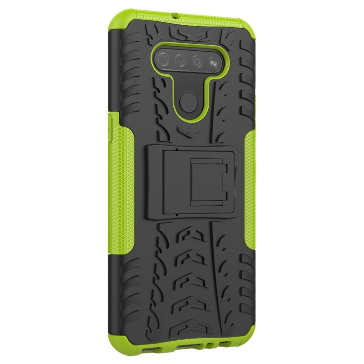 For LG K51 Tire Texture Shockproof TPU+PC Protective Case with Holder