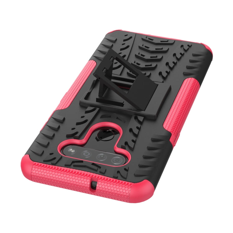 For LG K51 Tire Texture Shockproof TPU+PC Protective Case with Holder