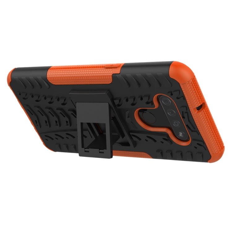 For LG K51 Tire Texture Shockproof TPU+PC Protective Case with Holder