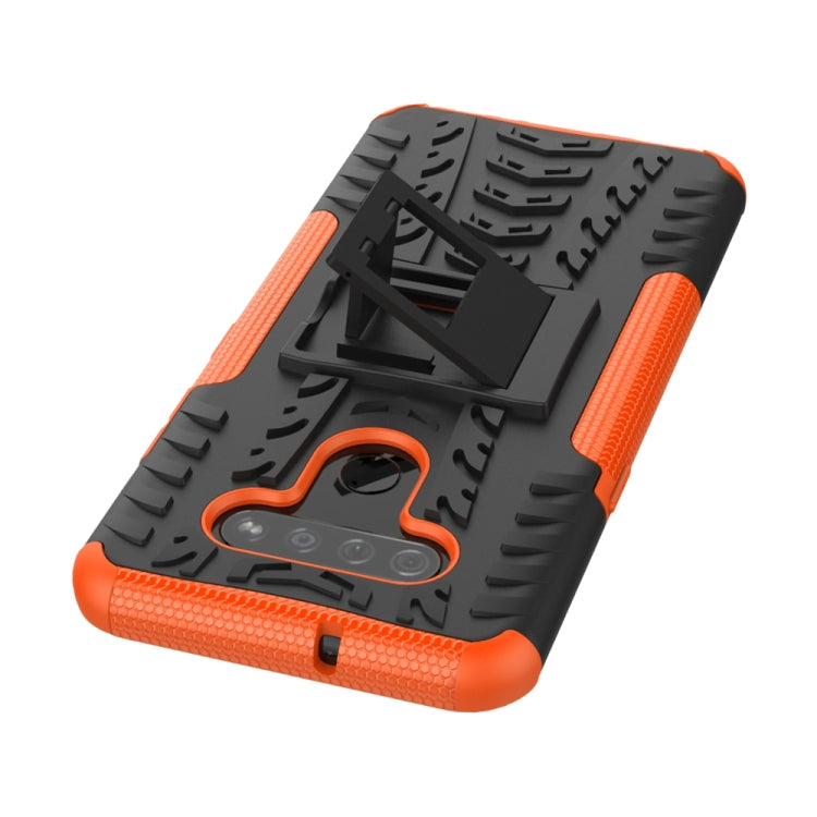 For LG K51 Tire Texture Shockproof TPU+PC Protective Case with Holder