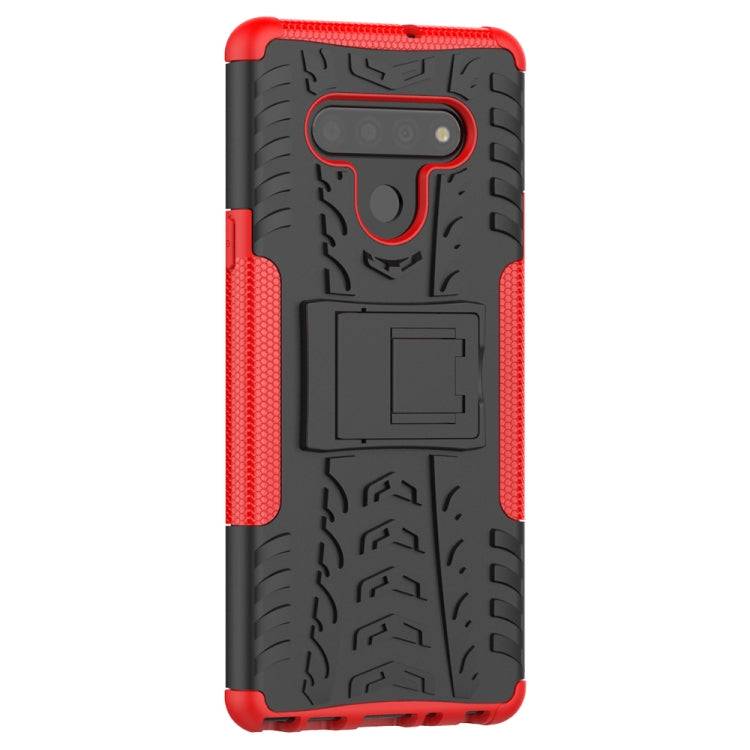 For LG Stylo 6 Tire Texture Shockproof TPU+PC Protective Case with Holder