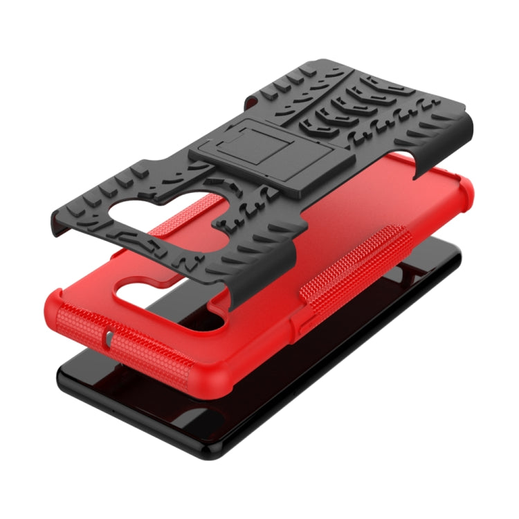 For LG Stylo 6 Tire Texture Shockproof TPU+PC Protective Case with Holder