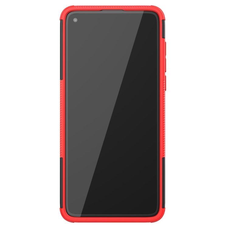 For Motorola Moto G8 Tire Texture Shockproof TPU+PC Protective Case with Holder