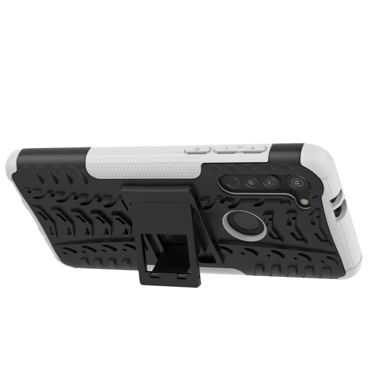 For Motorola Moto G8 Tire Texture Shockproof TPU+PC Protective Case with Holder