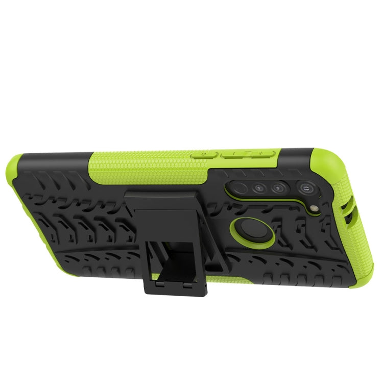 For Motorola Moto G8 Tire Texture Shockproof TPU+PC Protective Case with Holder