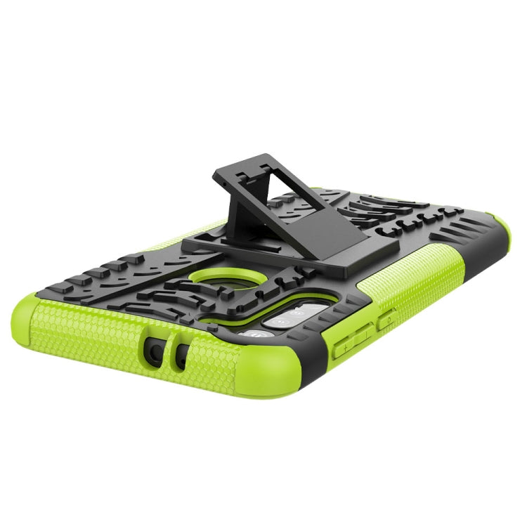 For Motorola Moto G8 Tire Texture Shockproof TPU+PC Protective Case with Holder