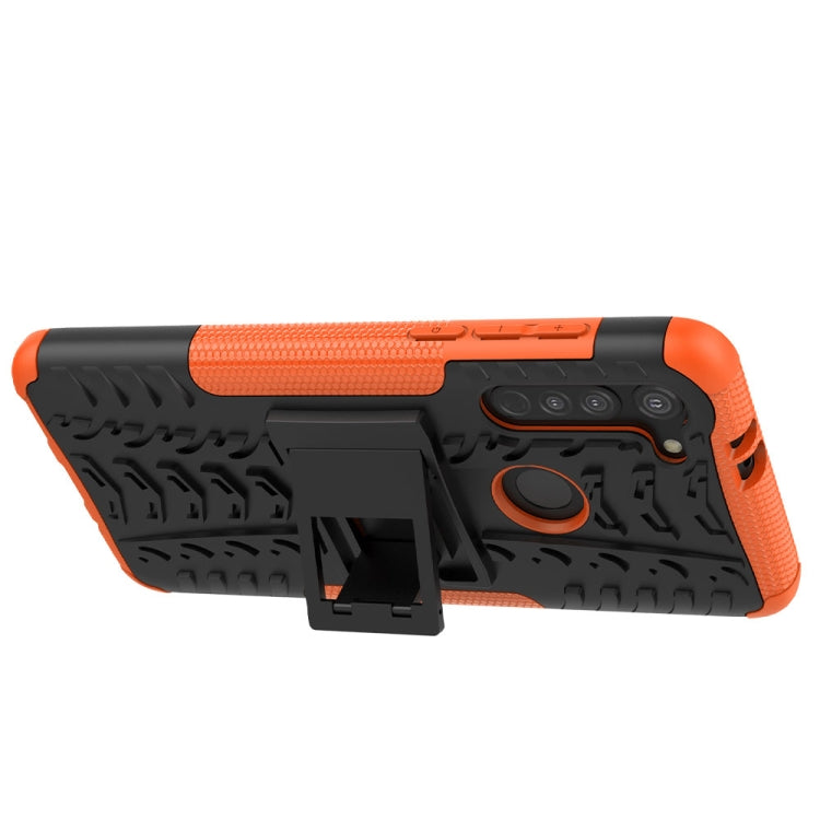 For Motorola Moto G8 Tire Texture Shockproof TPU+PC Protective Case with Holder