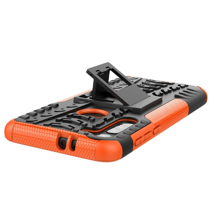 For Motorola Moto G8 Tire Texture Shockproof TPU+PC Protective Case with Holder