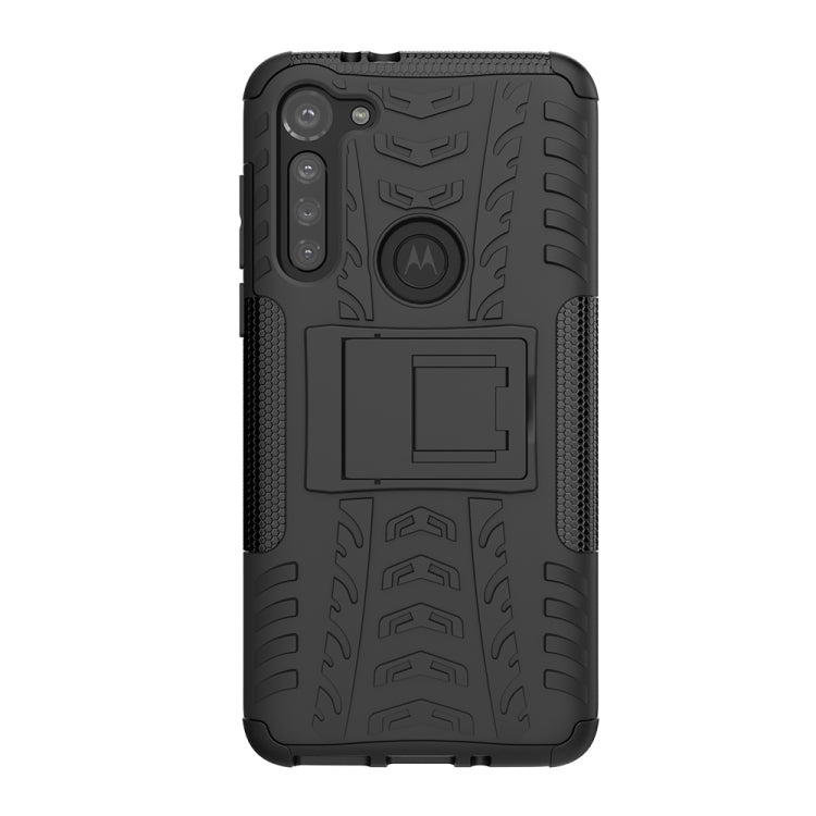 For Motorola Moto G8 Power Tire Texture Shockproof TPU+PC Protective Case with Holder