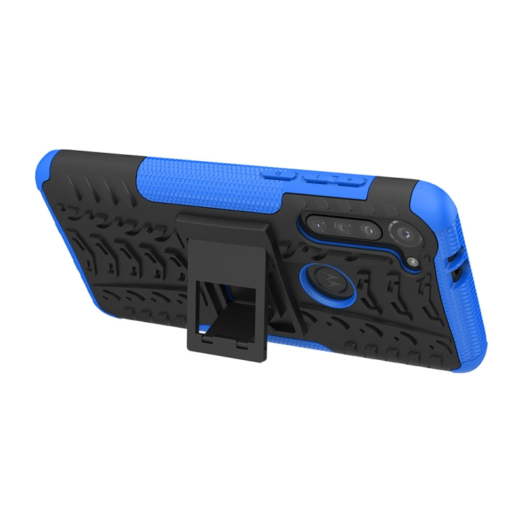 For Motorola Moto G8 Power Tire Texture Shockproof TPU+PC Protective Case with Holder