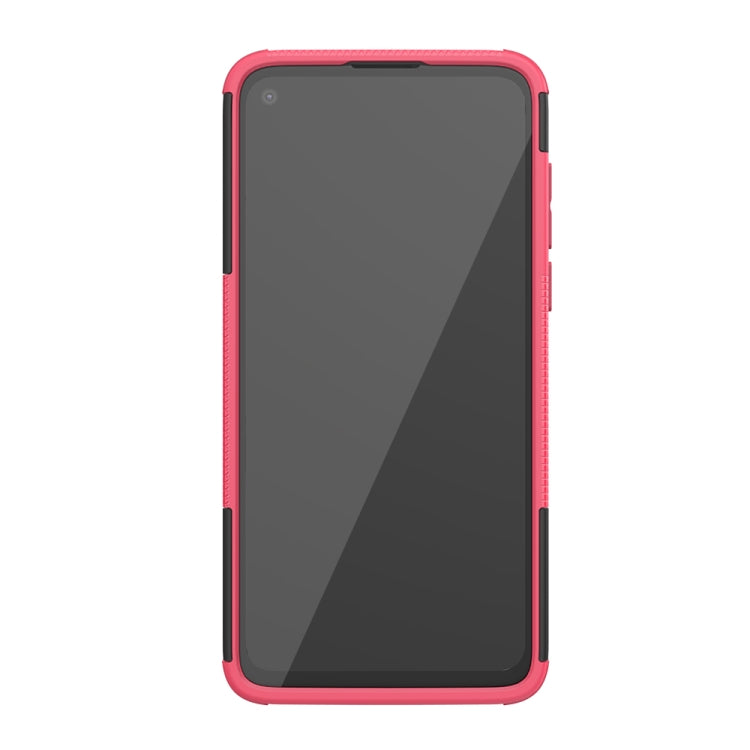 For Motorola Moto G8 Power Tire Texture Shockproof TPU+PC Protective Case with Holder